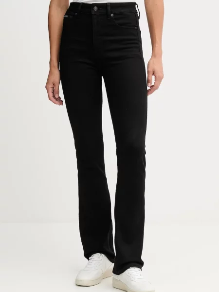 Дънки Calvin Klein Jeans с висока талия черно