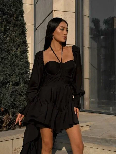Сукня міні Milirud шифон чорний