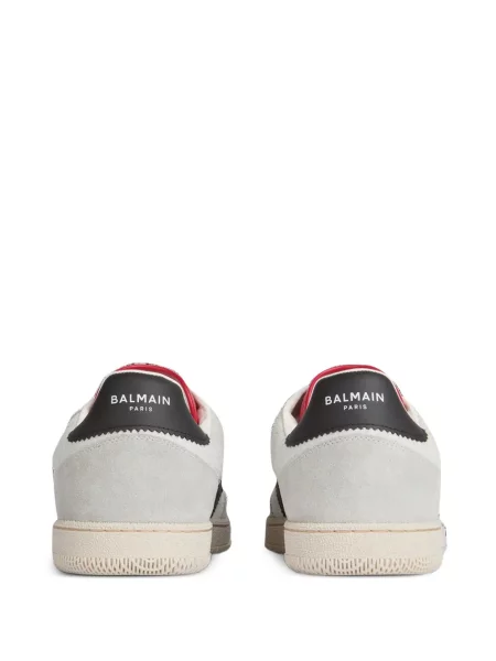 Sneakerși Balmain din piele de căprioară alb