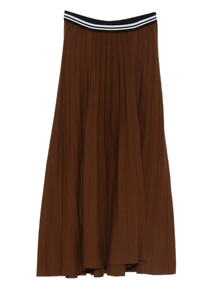 Fusta plisata Forte_forte plisată până la genunchi maro