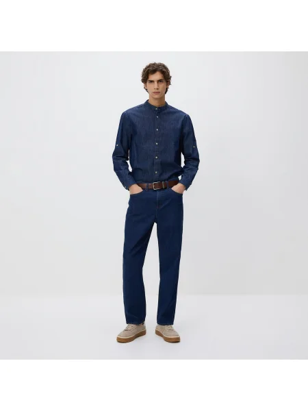 Reserved Egyenes szárú farmer tengerészkék