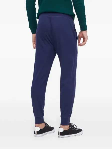 Kožené kalhoty Polo Ralph Lauren modré