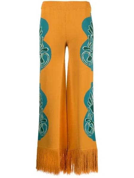 Pantaloni Paula cu franjuri portocaliu