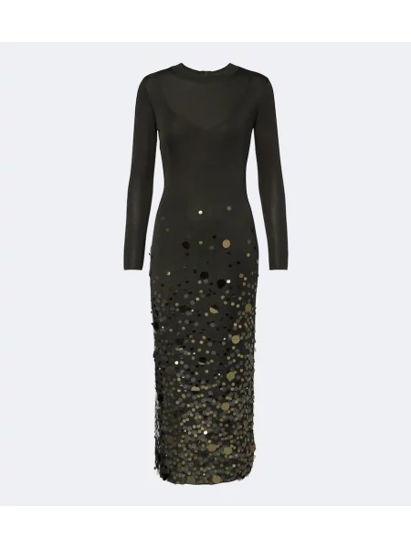 Rochie midi Carolina Herrera tricotate verde