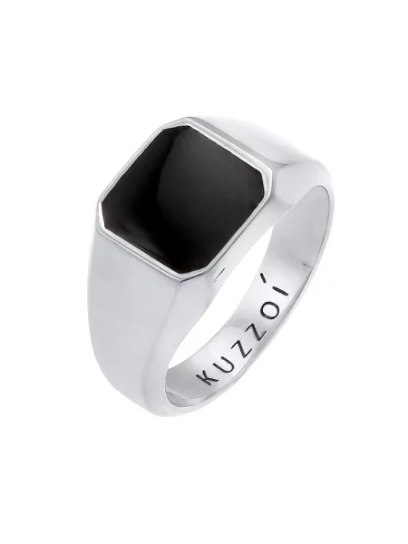 KUZZOI Prstan / srebrna črna