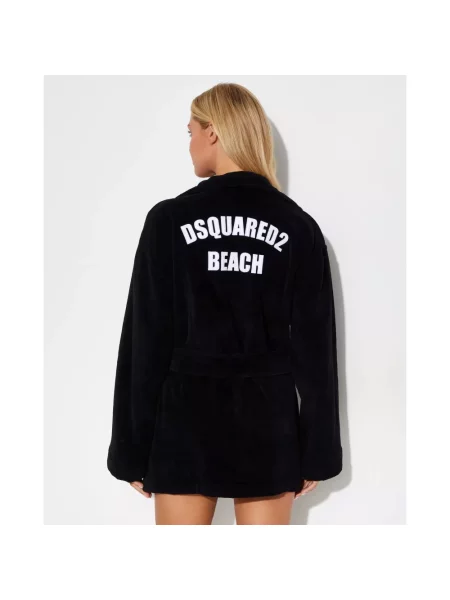 Szlafrok Dsquared2 z logo czarny