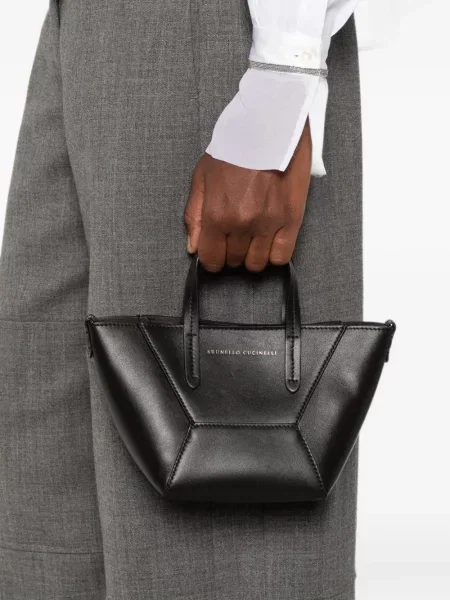 Geantă shopper Brunello Cucinelli cu imagine negru