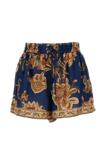 Pantaloni scurți Zimmermann de mătase albastru
