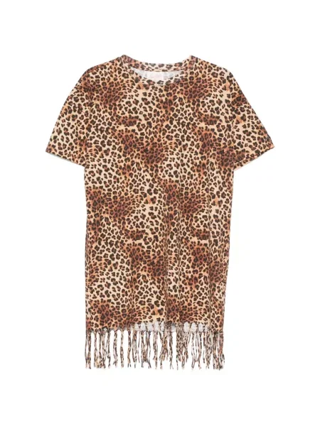 Rochie mini Mc2 Saint Barth cu imagine cu model leopard maro