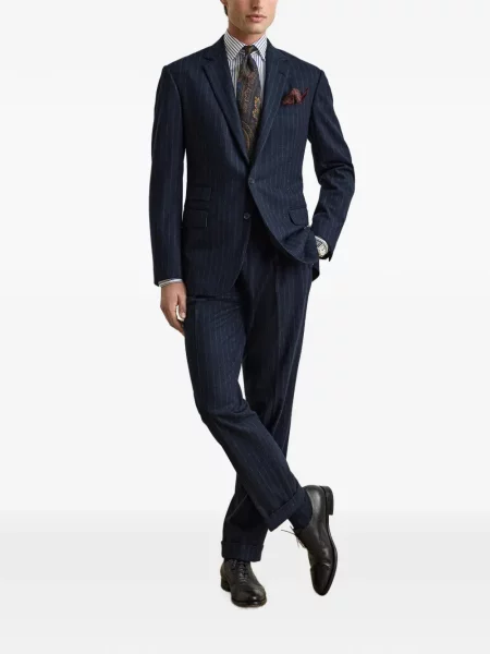 Ριγέ πουκάμισο Ralph Lauren Purple Label λευκό