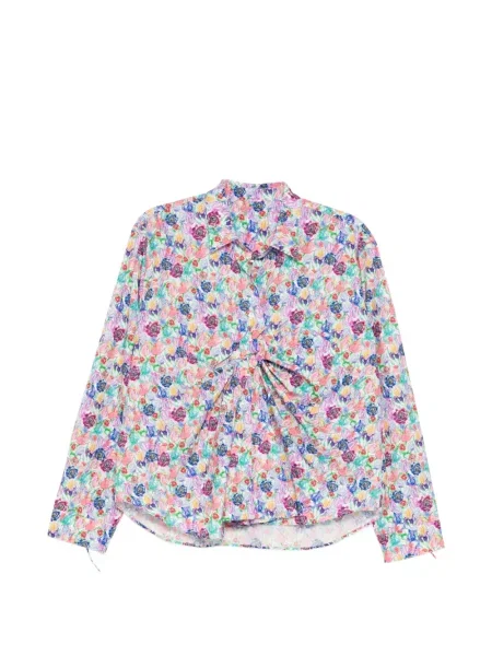 Udrapować bluzka Jnby z nadrukiem drapowana biała