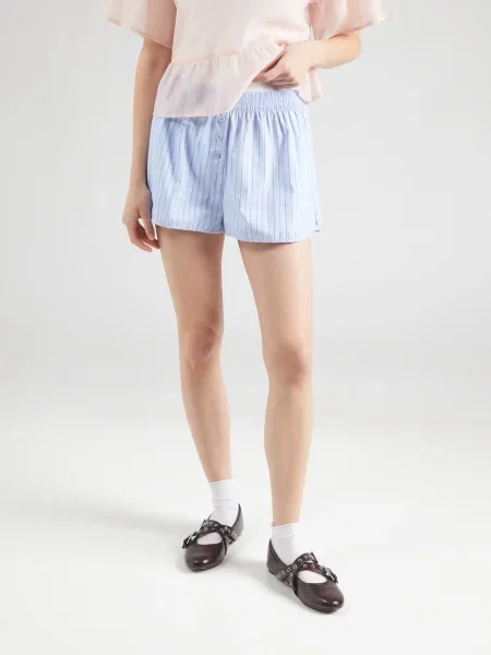 TOPSHOP Pantaloni albastru / albastru deschis alb