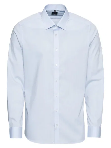 OLYMP Poslovna košulja Level 5 Chambray svijetloplava plava