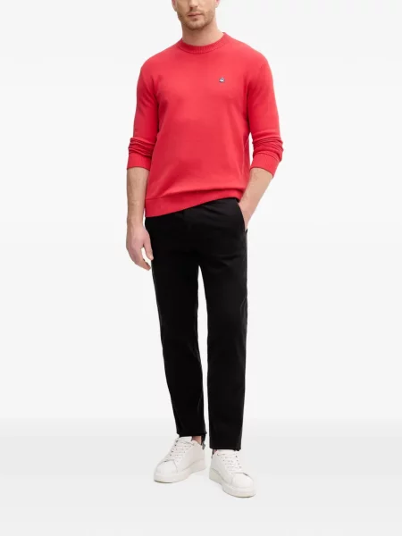 Pulover Benetton cu broderie roșu
