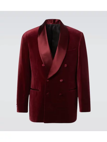 Копринен костюм Brunello Cucinelli винено червено