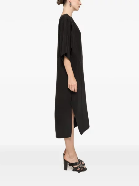 Rochie midi Nissa de mătase negru