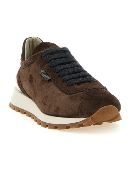 Sneakersy Brunello Cucinelli zamszowe brązowe