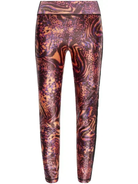 Leggings Versace Jeans Couture cu imagine cu imprimeu animal print portocaliu