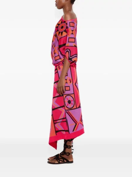 Top Pucci din jacard drapat roz