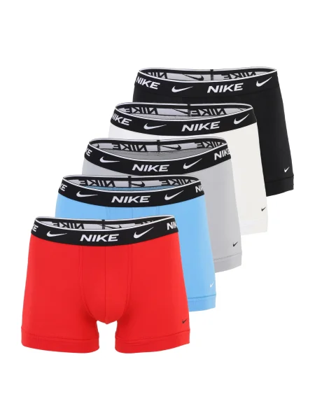 NIKE Underwear Boksarice svetlo modra / siva / rdeča / črna bela