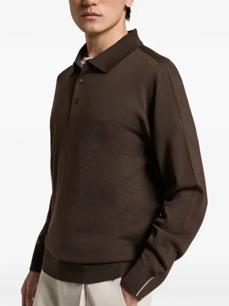 Lung tricou polo Peserico maro