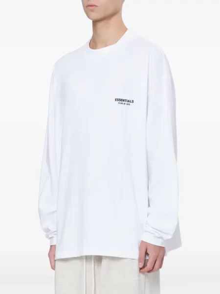 Lung tricou Fear Of God Essentials cu imagine alb