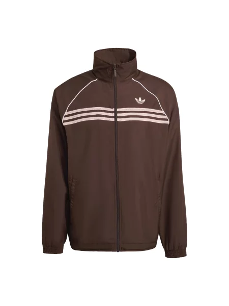 ADIDAS ORIGINALS Φθινοπωρινό και ανοιξιάτικο μπουφάν Chest Stripes Track καφέ / ρόδινο λευκό