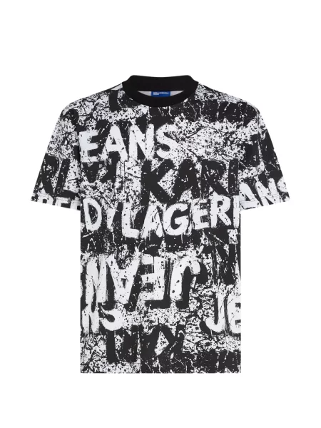Tricou Karl Lagerfeld Jeans cu imagine negru