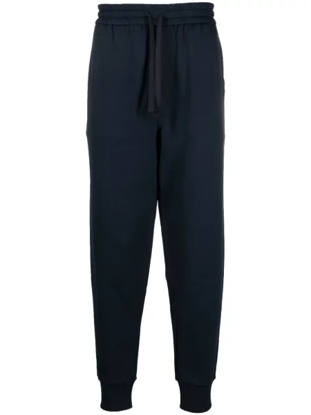 Pantaloni Etro cu broderie din jerseu albastru