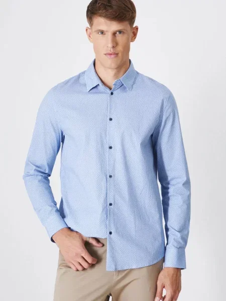 Риза Medicine мъжка със стандартна кройка с класическа яка синьо