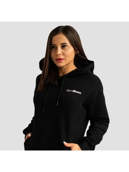 Bluza fitness z kapturem długa Limitless Longline czarna
