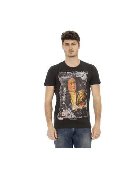 Koszulka Trussardi z okrągłym dekoltem casual czarna