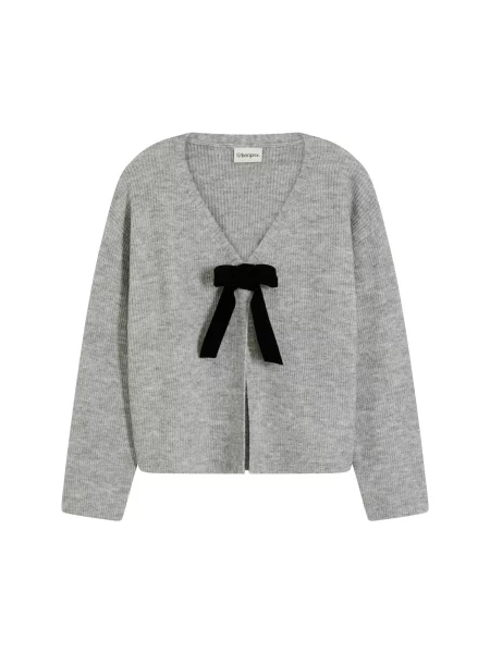 Bonprix Geacă tricotată gri deschis negru