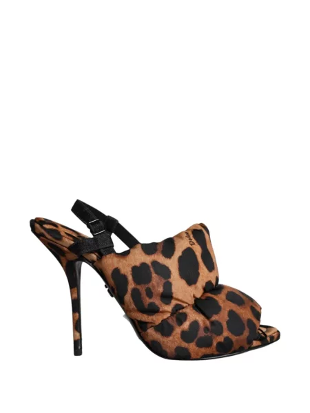 Matlasat sandale Dolce & Gabbana cu imagine cu model leopard maro