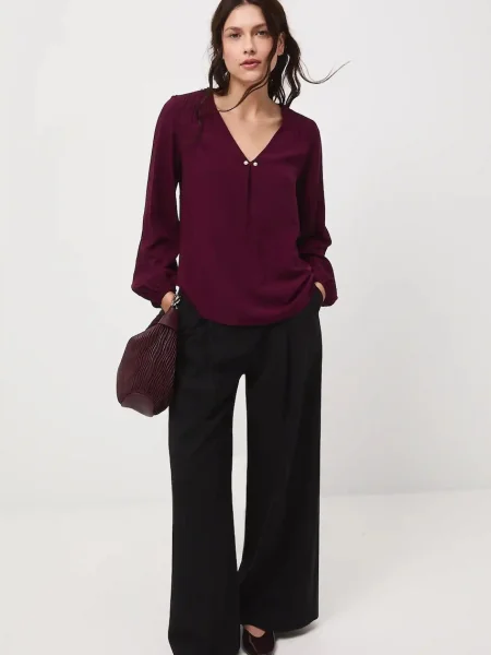 Блуза Medicine дамска с изчистен дизайн бордо