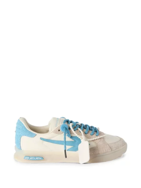 Sneakerși Off-white din piele de căprioară alb