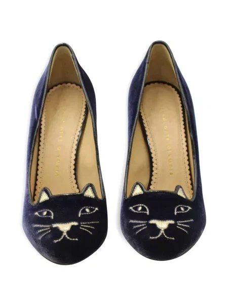 Sametové lodičky Charlotte Olympia modré