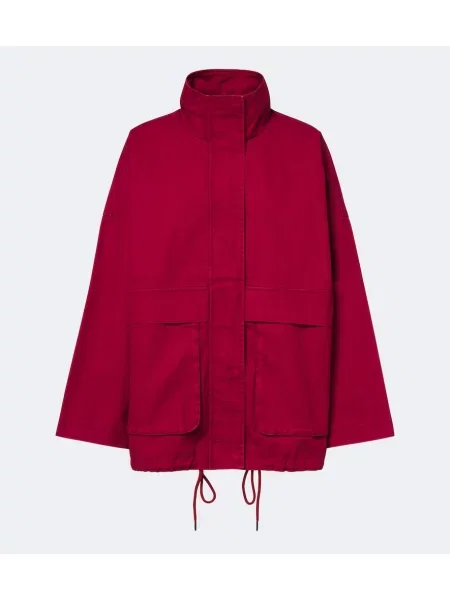 Geacă parka Velvet de catifea roșu