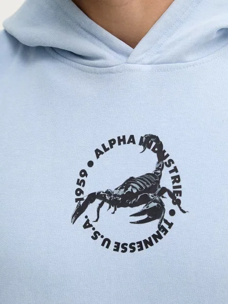 Alpha Industries melegítőfelső férfi US Scorpion Backprint Hoodie kék