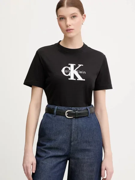 Kratka majica Calvin Klein Jeans črna