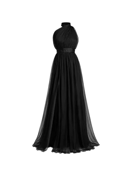 Rochie maxi Monarh cu un umăr gol negru