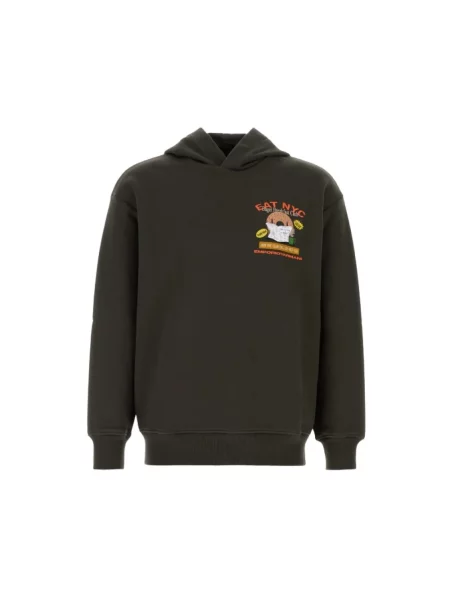 Bluza z kapturem Emporio Armani z kapturem brązowa
