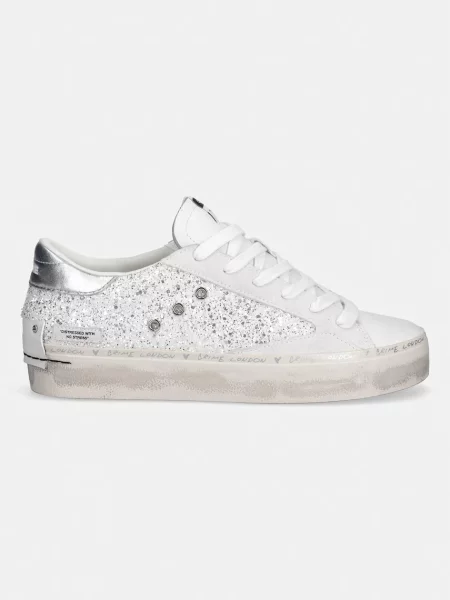 Кожаные кроссовки Crime London с потертостями на платформе