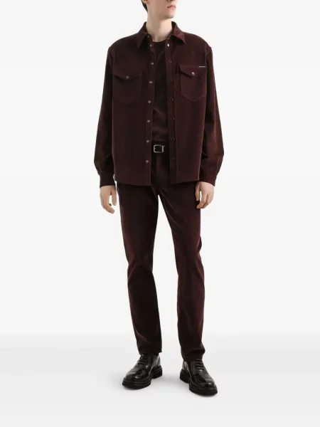 Pantaloni Dolce & Gabbana de catifea maro