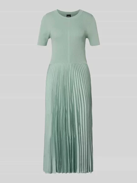 Sukienka biznesowa o kroju regular fit z różnych materiałów model ‘FADRIDI’ Boss zielona