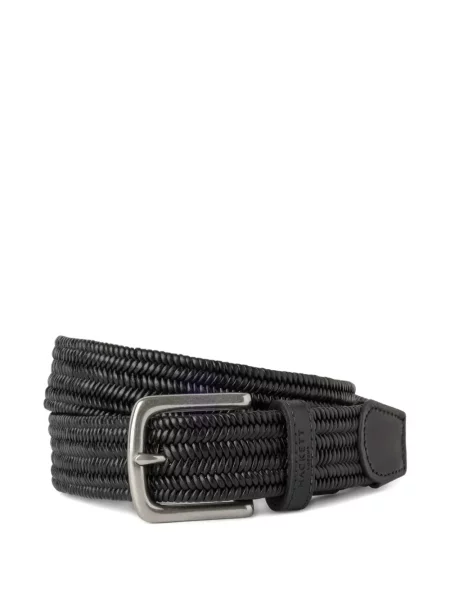 Cu centură curea Hackett London din piele țesută negru
