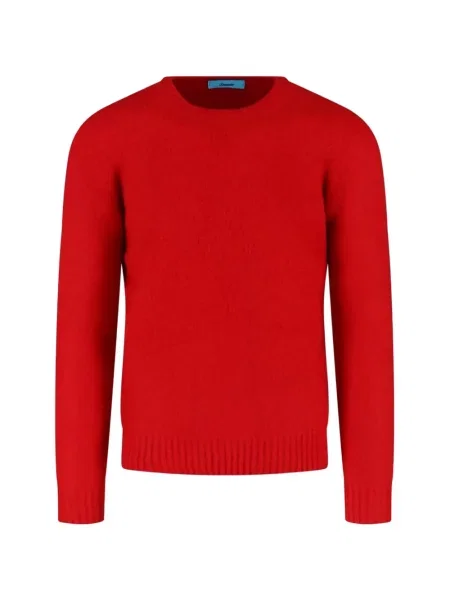 Pulover Drumohr cu decolteu rotund roșu