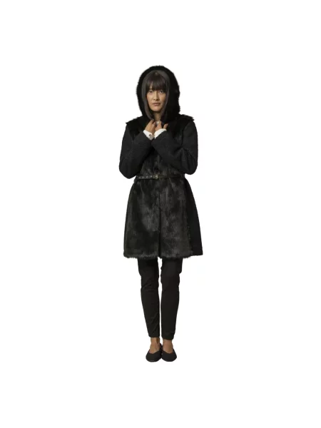 Sztuczne futro kurtka Kocca elegancka czarna