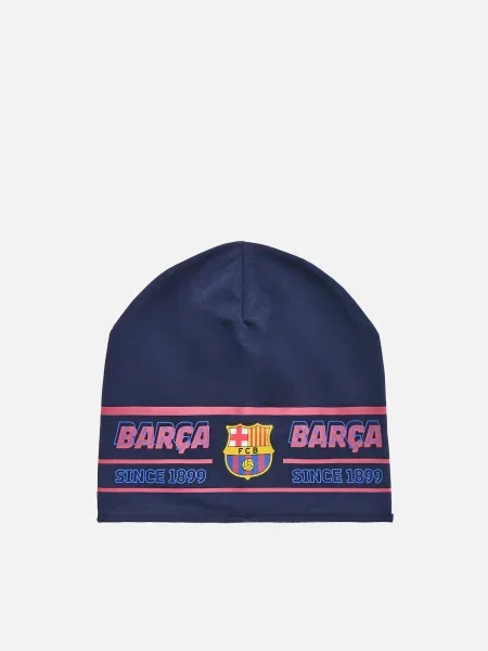 Reserved Pletená čiapka FC BARCELONA tmavomodrá