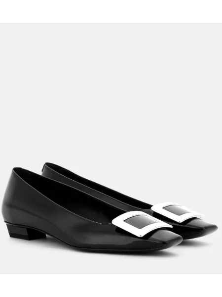 Balerini Roger Vivier din piele de lac negru